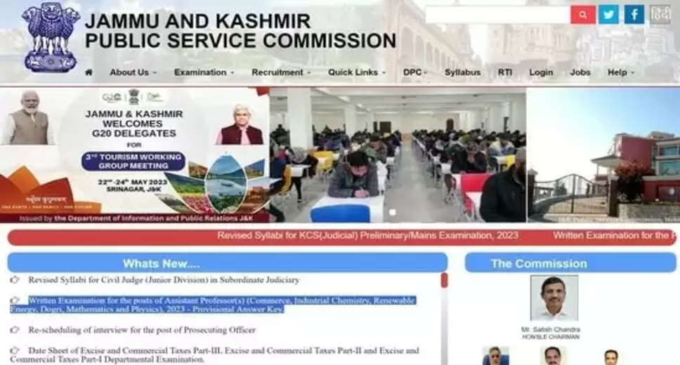 JKPSC Assistant Professor 2023: Check Out the Final Answer Key & Written Exam Result Now