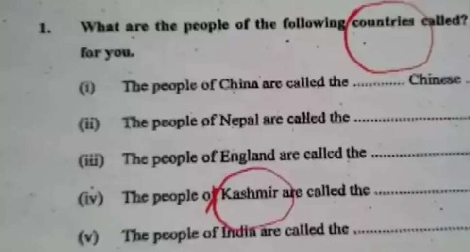 Bihar govt faces flak as Class 7 question paper dubs Kashmir a 'country'; BJP seeks probe