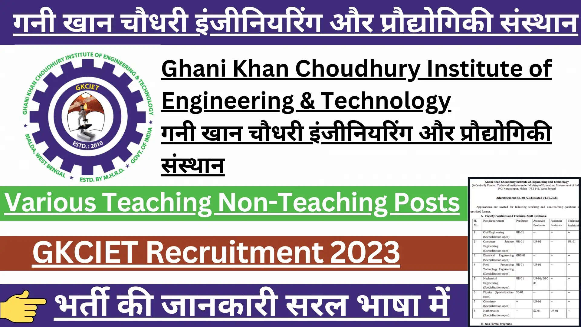 GKCIET Teaching and Non-Teaching Recruitment: Apply Now 