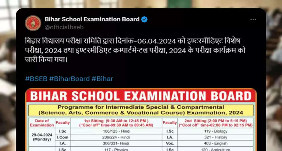 Bihar Board Matric and Intermediate Compartment Exams Commence Today