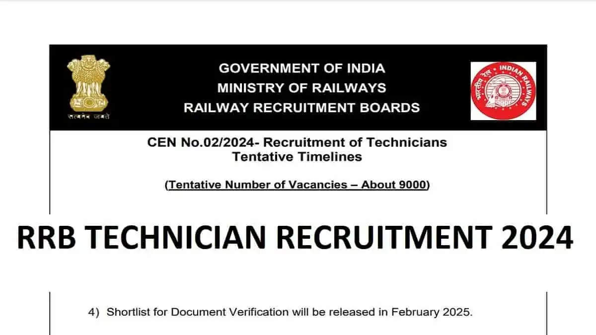 Railway Jobs Alert! Apply Online for 9000 Technician Positions with RRB