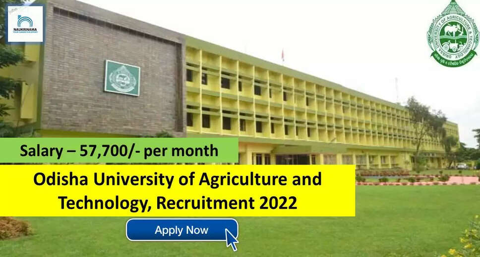 OUAT Recruitment 2022: A great opportunity has come out to get a job (Sarkari Naukri) in Odisha University of Agriculture and Technology (OUAT). OUAT has invited applications to fill the posts of Assistant Professor (OUAT Recruitment 2022). Interested and eligible candidates who want to apply for these vacant posts (OUAT Recruitment 2022) can apply by visiting the official website of OUAT at ouat.nic.in. The last date to apply for these posts (OUAT Recruitment 2022) is October 17. Apart from this, candidates can also apply for these posts (OUAT Recruitment 2022) by directly clicking on this official link ouat.nic.in. If you want more detail information related to this recruitment, then you can see and download the official notification (OUAT Recruitment 2022) through this link OUAT Recruitment 2022 Notification PDF. A total of 10 posts will be filled under this recruitment (OUAT Recruitment 2022) process. Important Dates for OUAT Recruitment 2022 Starting date of online application - 16 September Last date to apply online - 17 October OUAT Recruitment 2022 Vacancy Details Total No. of Posts – 10 Eligibility Criteria for OUAT Recruitment 2022 Degree, Masters Degree, Ph.D Age Limit for OUAT Recruitment 2022 Candidates age limit should be between 35 years. Salary for OUAT Recruitment 2022 57,700/- per month Selection Process for OUAT Recruitment 2022 Selection Process Candidate will be selected on the basis of written examination. How to Apply for OUAT Recruitment 2022 Interested and eligible candidates can apply through official website of OUAT (ouat.nic.in ) latest by 17 October 2022. For detailed information regarding this, you can refer to the official notification given above. If you want to get a government job, then apply for this recruitment before the last date and fulfill your dream of getting a government job. You can visit naukrinama.com for more such latest government jobs information.