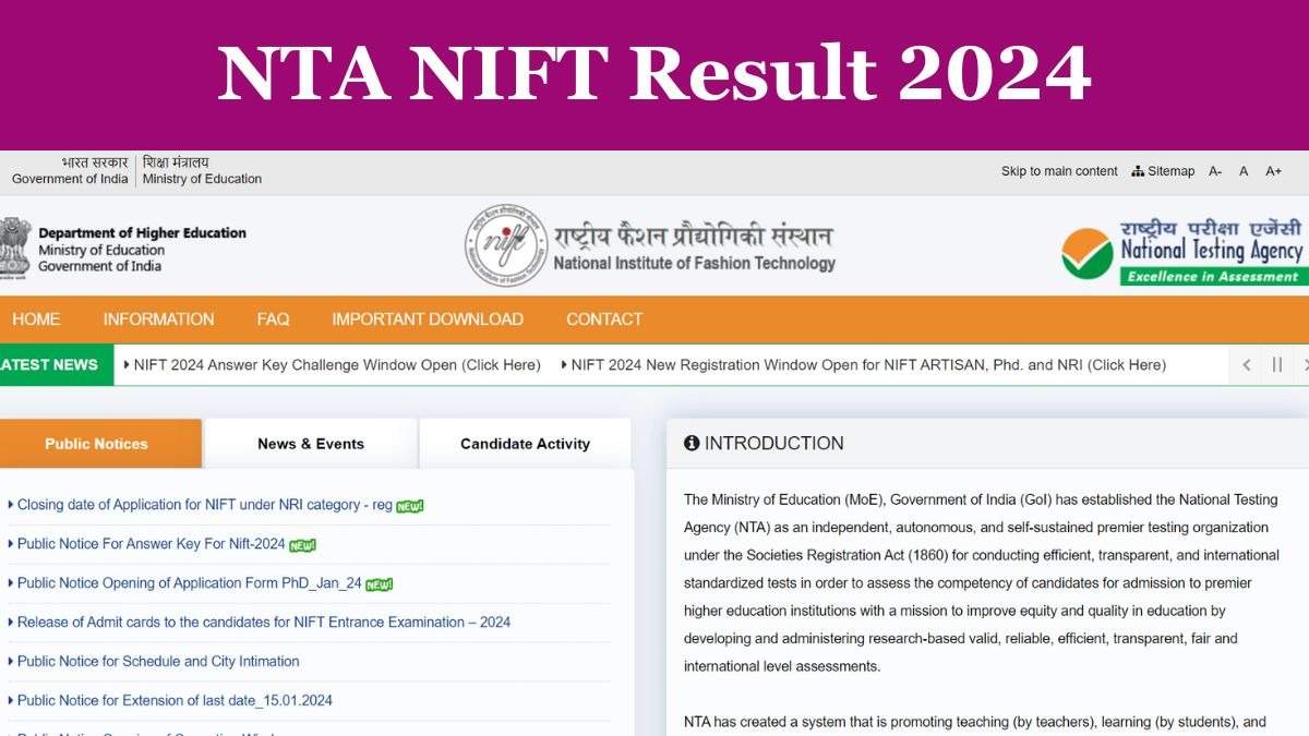 NIFT Admissions Test 2024 Result Declared: Get Score Card Download Link Here