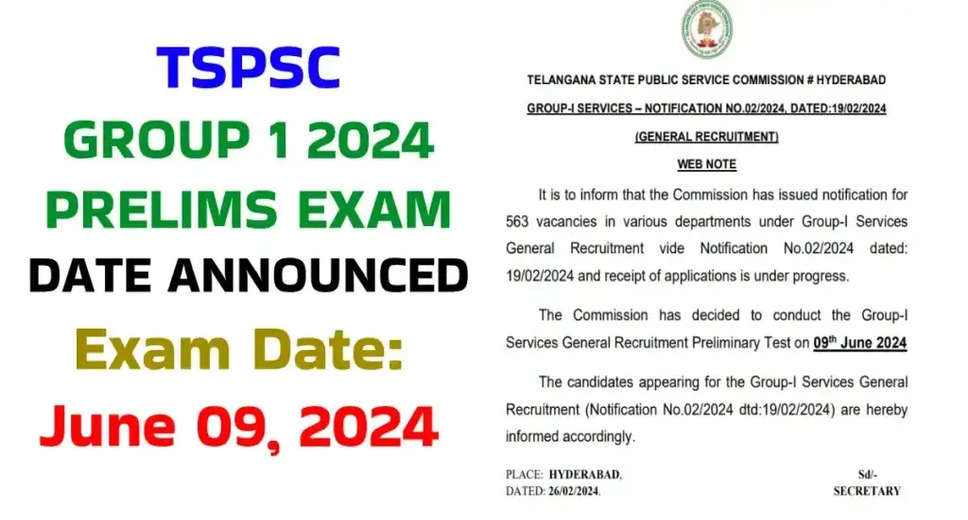 TSPSC Group 1 Prelims Exam Date 2024 Announced: Check Exam Schedule and Timings Here