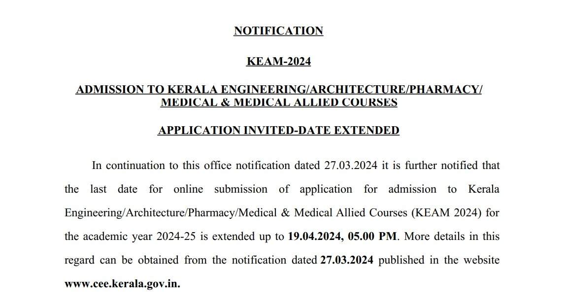Correction Window for KEAM 2024 Application Form Opens Tomorrow; Hurry to Pay Fee by Today