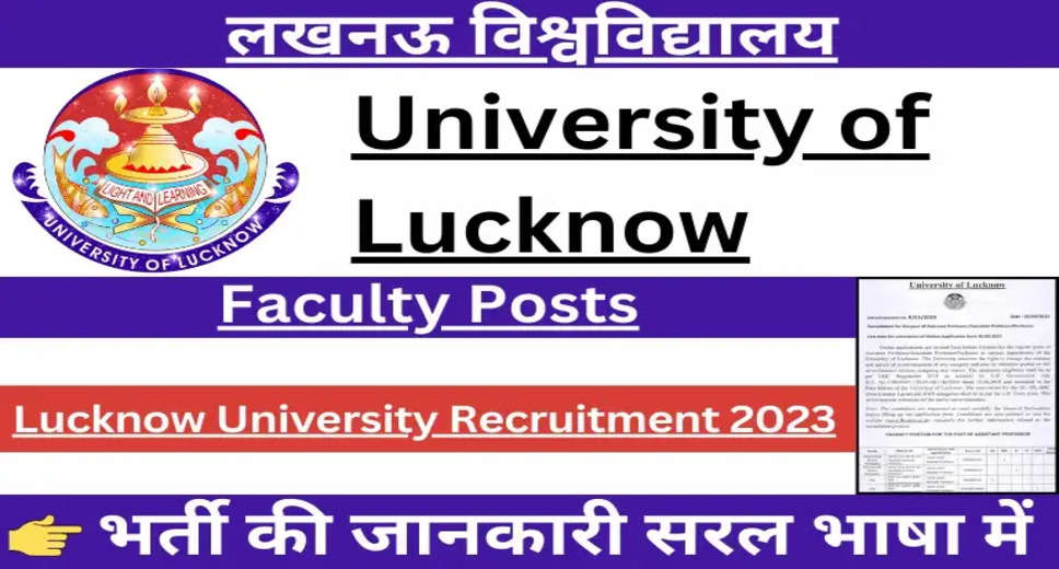 Apply for 137 Professor, Asst Professor & Other Posts at Lucknow University