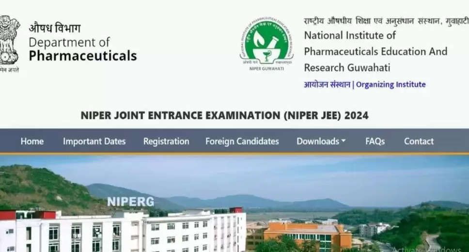 Last Chance: NIPER JEE 2024 Registration Closes Today @ niperguwahati.ac.in; Exam Scheduled for June 15