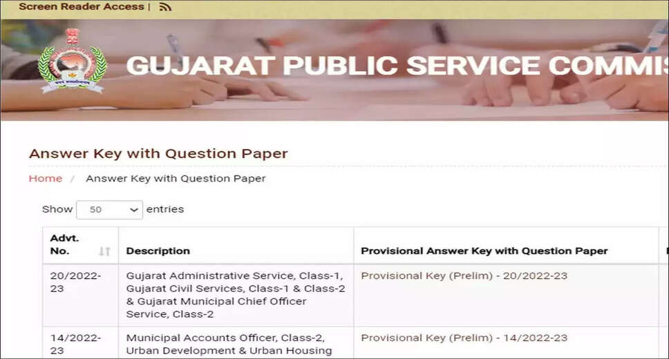 GPSC Assistant Professor Answer Key 2023: Provisional Key Now Available for Download
