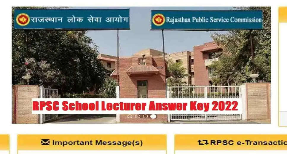 RPSC School Lecturer 2022 Final Answer Key & Marks Out Now! Download Here