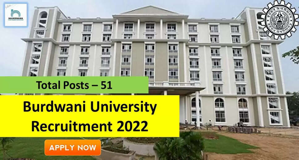 Teaching Jobs 2022- Burdwani University Invites applications for Professor, Apply Before Last Date