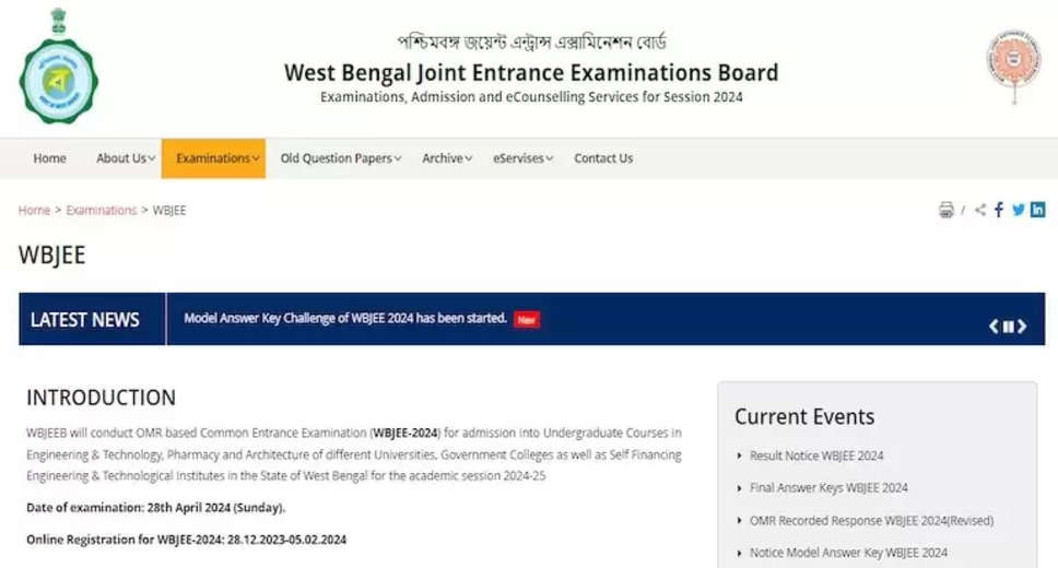 WBJEE 2024 Results Set to be Declared Today: Check Your Scores at wbjeeb.nic.in
