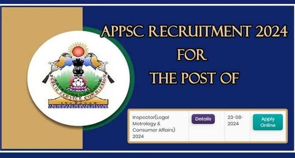 Last Chance to Apply: APPSC Inspector Recruitment 2024 Closes August 23