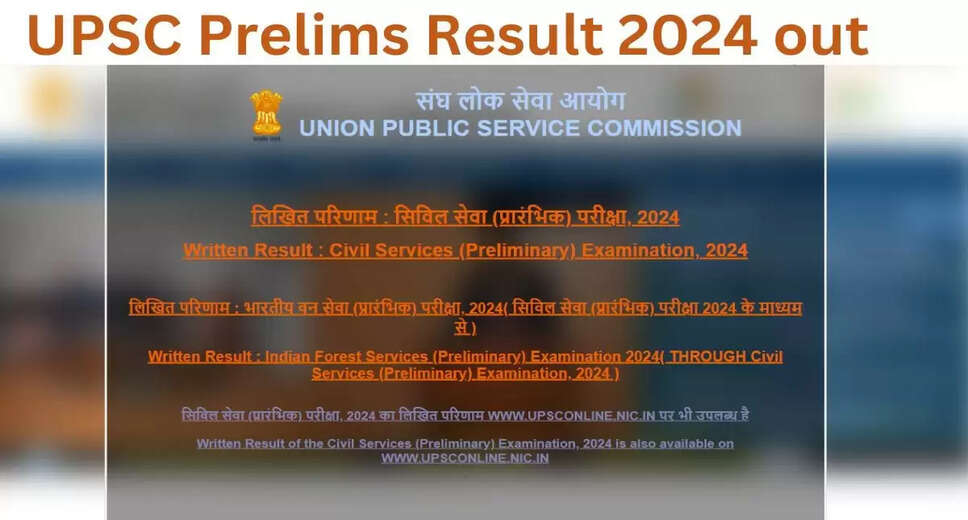 UPSC Civil Services Prelims 2024 Result Out: Check Your Score Here
