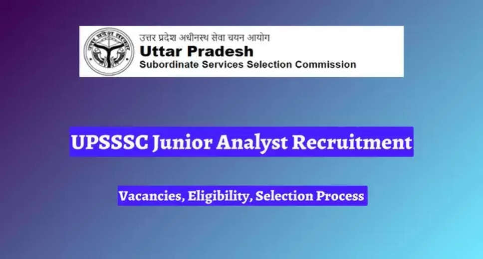 UPSSSC Junior Analyst (Drug) Jobs 2024: Apply Online for 361 Posts