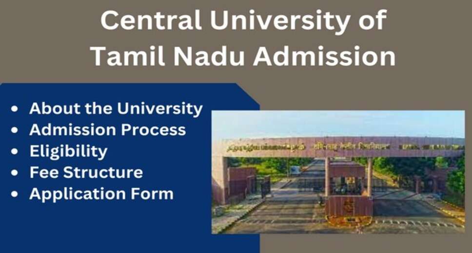 Central University of Tamil Nadu 2024 Admission: UG and Integrated PG Programmes Registration Begins