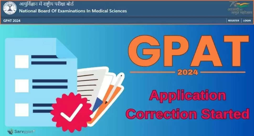 Last Day for GPAT 2024 Application Form Correction: Steps to Make Changes on natboard.edu.in