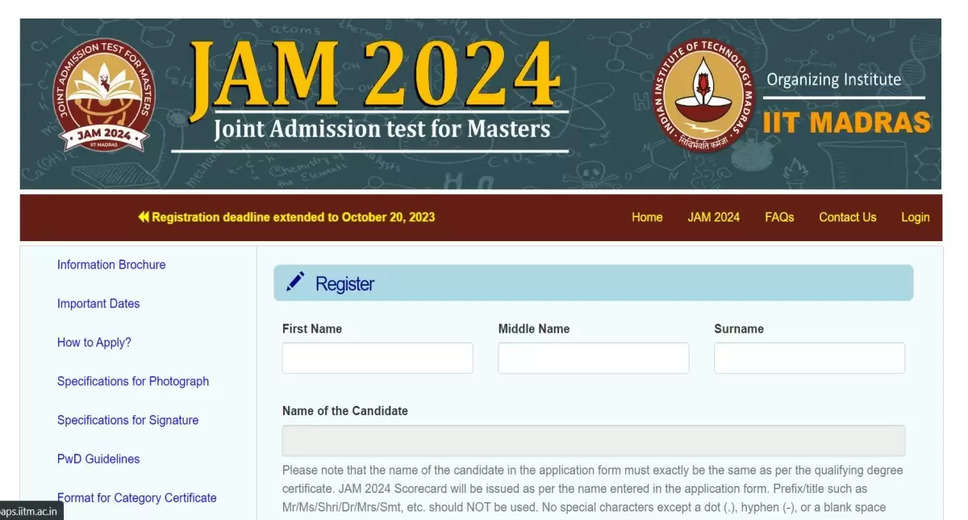 IIT JAM 2024 Registration Deadline Extended: Apply by October 25