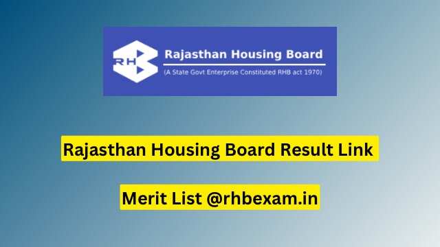 Rajasthan Housing Board Result 2023 Declared (RHB), Download Merit List PDF