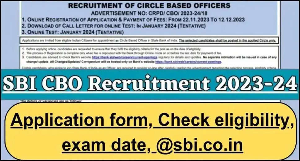 SBI Circle Based Officer Exam Date 2024 – Online Exam Date Announced