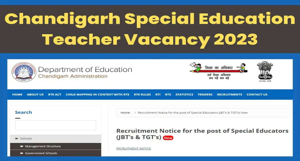 Chandigarh Special Educator Written Exam Scheduled for January 6, 2024