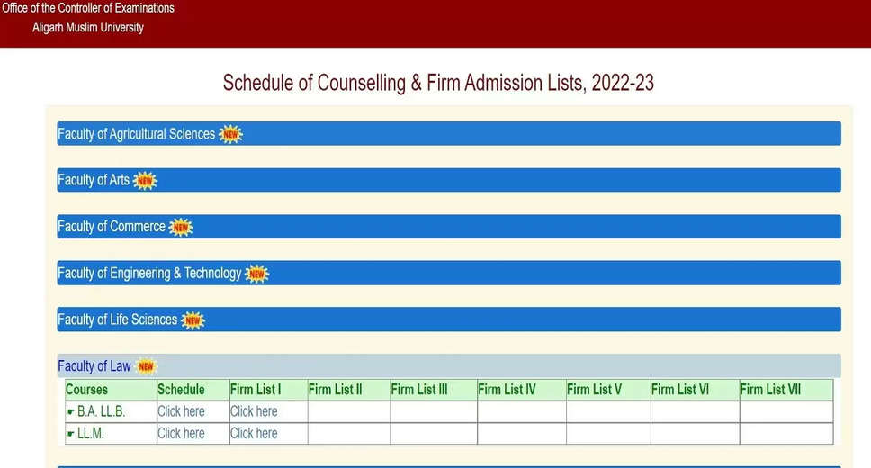 AMU BA LLB 2024 First Merit List Released – Check Your Status at results.amucontrollerexams.com