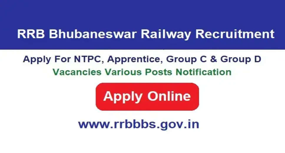 RRB Bhubaneswar Opens Applications for Various Railway Jobs (Group C & D): Don't Miss Out!