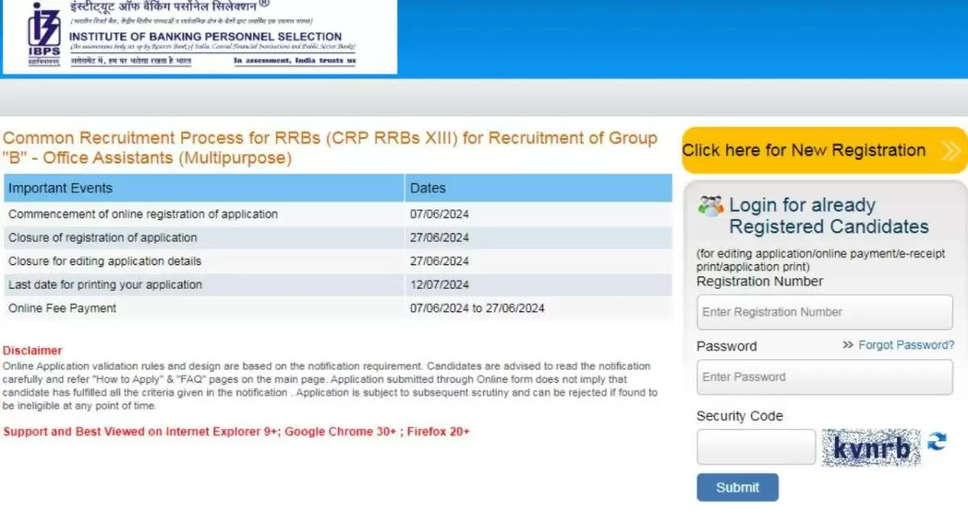 IBPS CRP RRB XIII Recruitment 2024: Apply Now for 9,995 Vacancies, Last Day Today