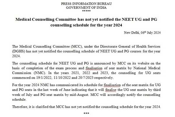 NEET Counselling Schedule Delayed, Health Ministry Yet to Announce Dates
