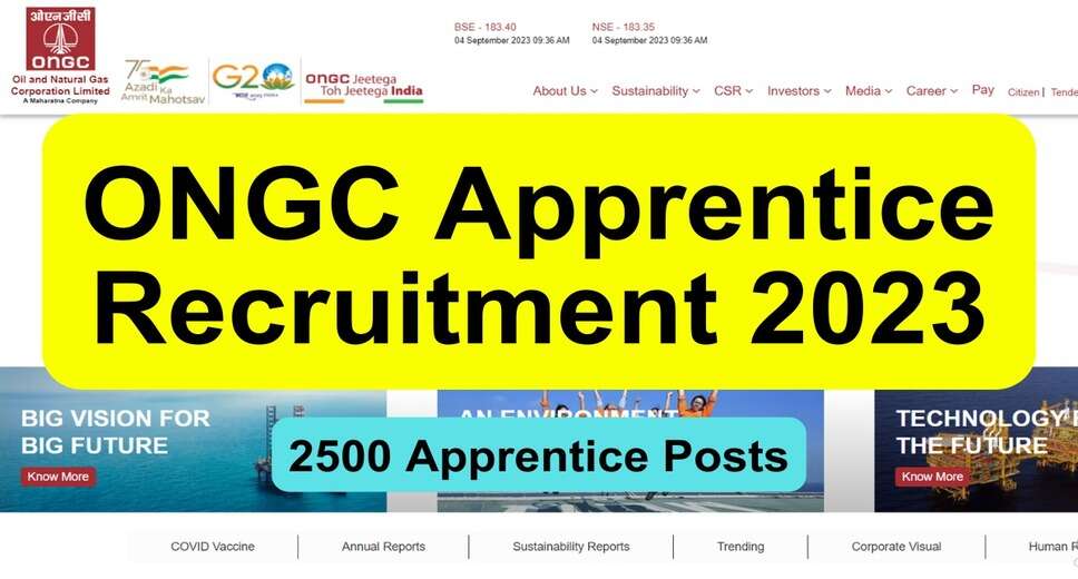 ONGC Apprentice 2023 Recruitment: Apply Online for 2500 Vacancies