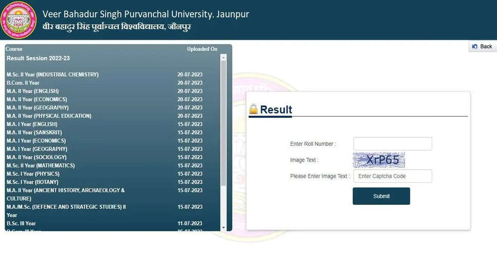 VBSPU Result 2023 Out: Check UG, PG Results Direct Link, Download Steps