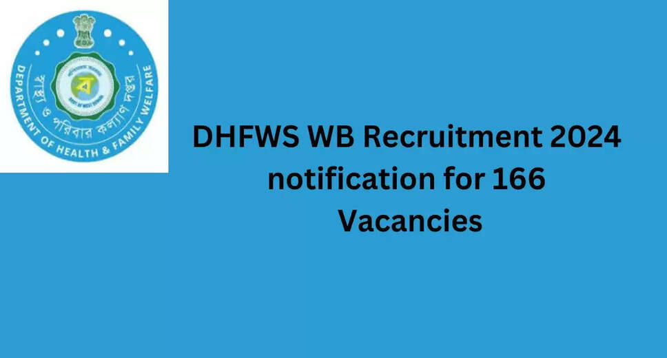 DHFWs, WB Recruitment Drive 2024: 166 Vacancies in Healthcare (Apply Now!)