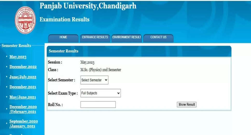 Panjab University Unveils MSc Physics 2nd Semester Results 2023: Check Your Performance