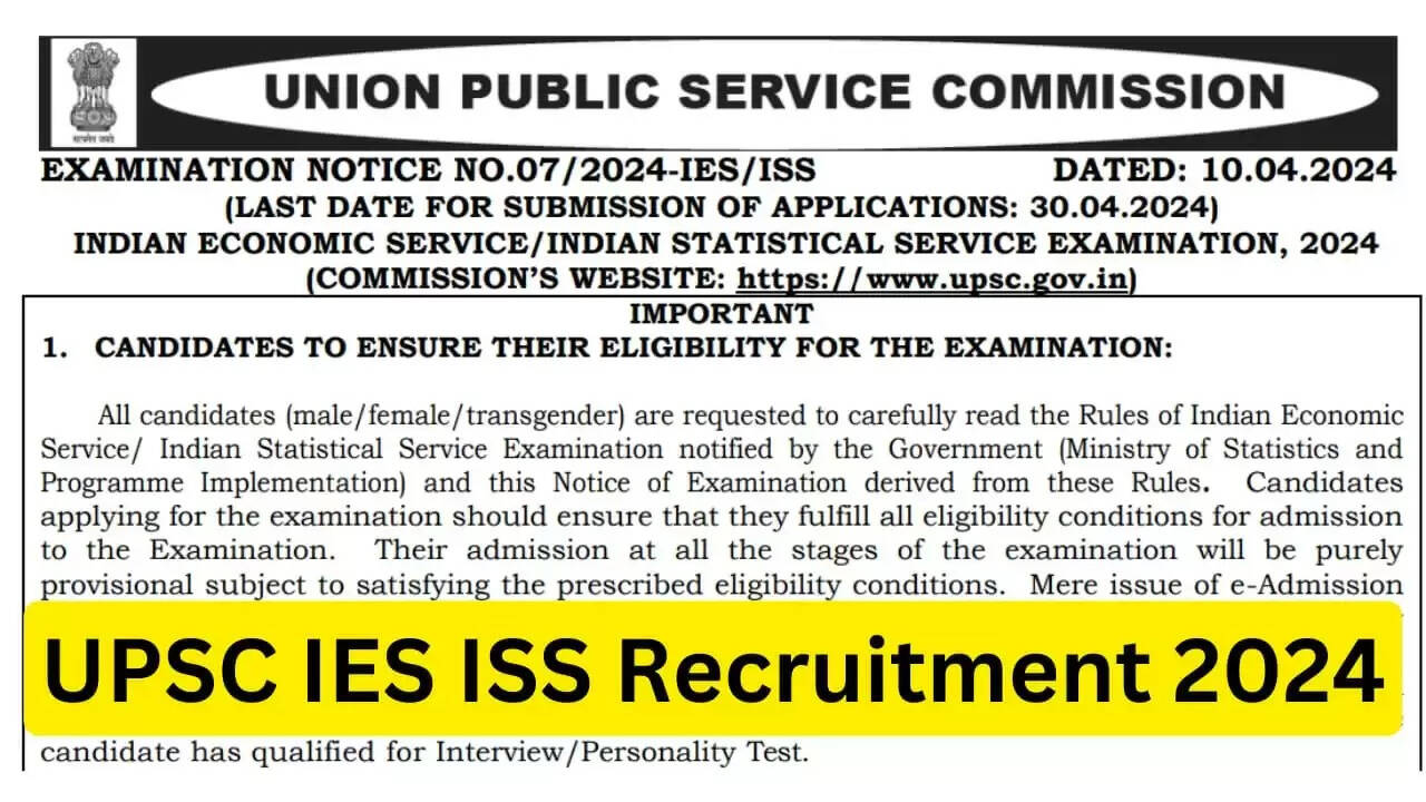 UPSC Indian Economic Service & Indian Statistical Service 2024: Apply Online for 48 Vacancies