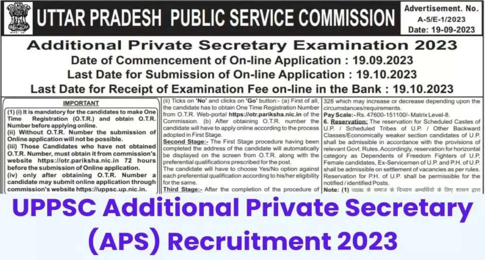 UPPSC Releases Stage II Notification for Additional Private Secretary Recruitment 2024: Apply Online Now