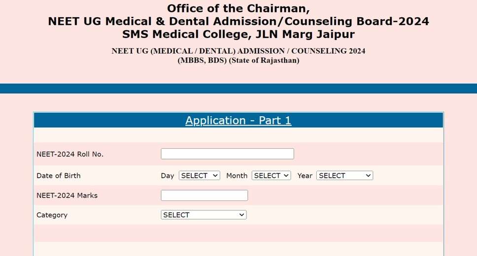Rajasthan NEET UG 2024 Round 1 Counselling Registration Begins, See Detailed Schedule Here