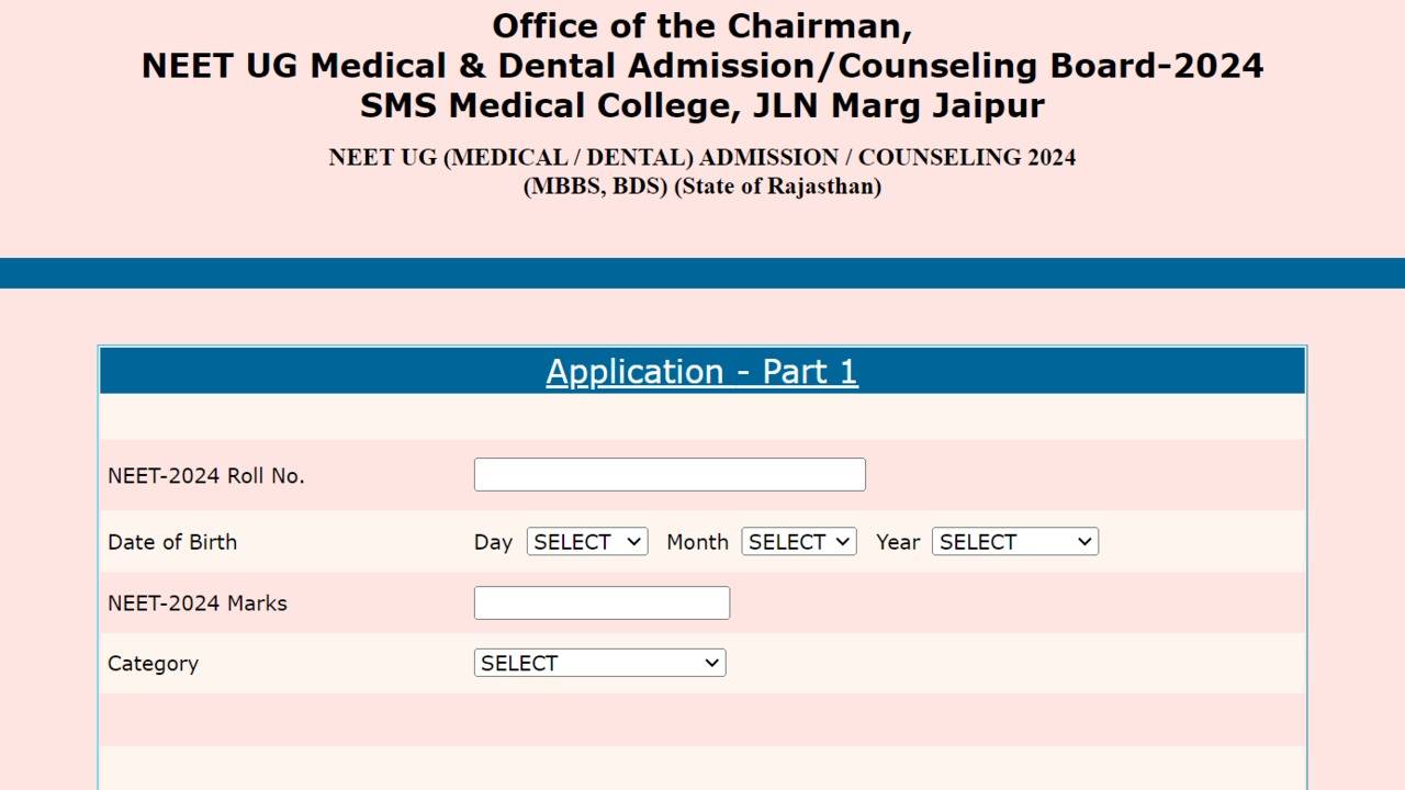 Rajasthan NEET UG 2024 Round 1 Seat Allotment Result Available Today on Official Portal