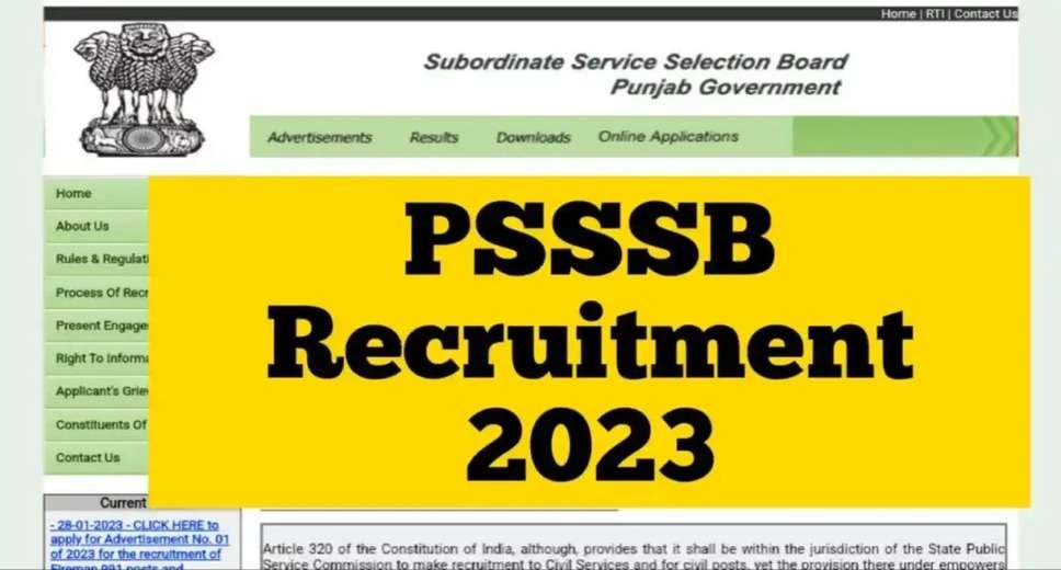 "PSSSB Announces Recruitment: 345 Posts for Jr Engineer & Sr Asst cum Inspector in 2023"