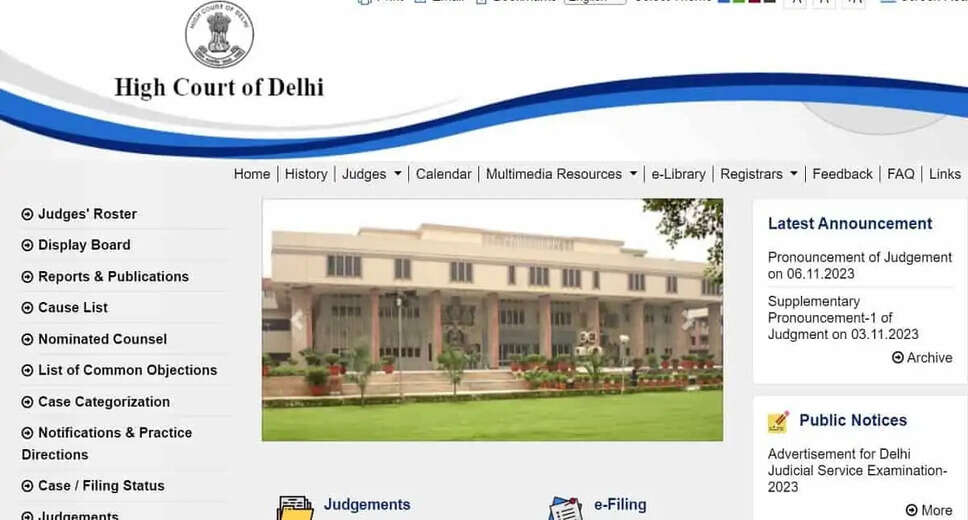 Delhi High Court Judicial Service Exam 2023 Prelims Exam Date Announced