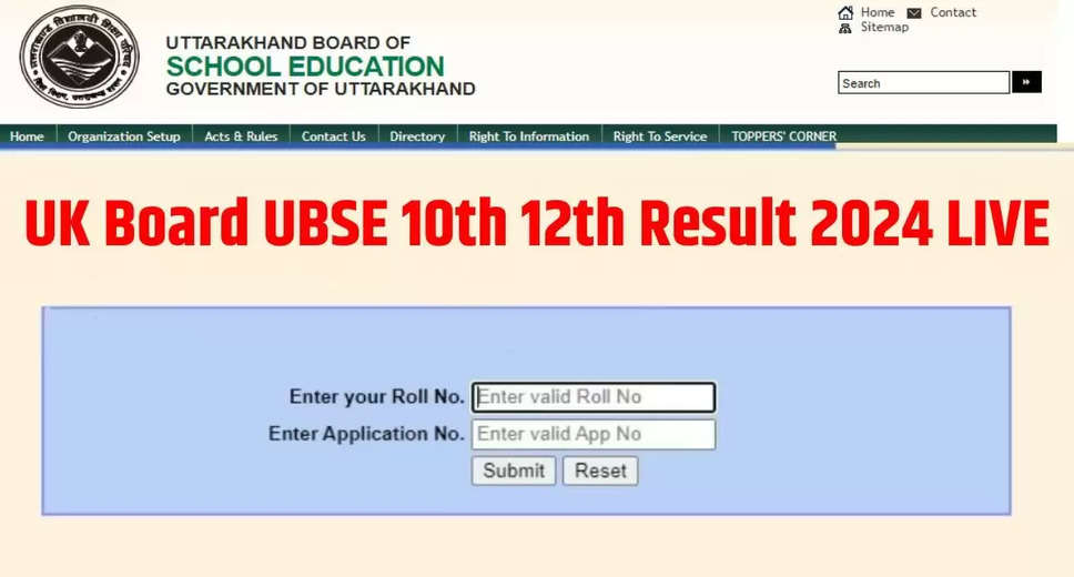 UBSE UK Board Result 2024, Check Uttarakhand Board Class 10th, 12th Results Here