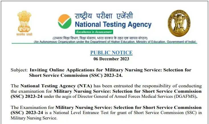 Military Nursing Service Exam 2024: Check Exam City and Download Admit Card Now!