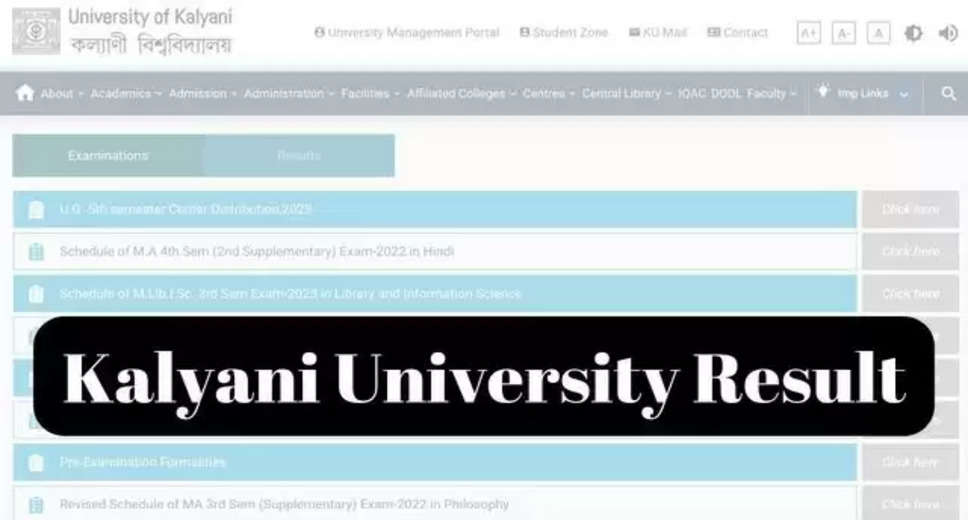 Kalyani University 2024 Examination Results Released – View Your Results at klyuniv.ac.in