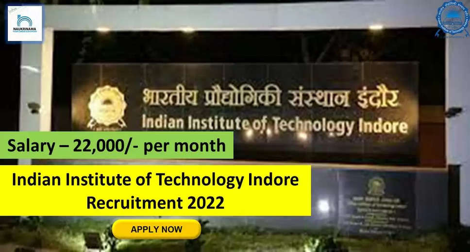 IIT Recruitment 2022: A great opportunity has come out to get a job (Sarkari Naukri) in Indian Institute of Technology Indore (IIT Indore). IIT has invited applications to fill the posts of Project Assistant (IIT Recruitment 2022). Interested and eligible candidates who want to apply for these vacancies (IIT Recruitment 2022) can apply by visiting the official website of IIT https://iiti.ac.in/. The last date to apply for these posts (IIT Recruitment 2022) is 15 October.  Apart from this, candidates can also directly apply for these posts (IIT Recruitment 2022) by clicking on this official link https://iiti.ac.in/. If you need more detail information related to this recruitment, then you can see and download the official notification (IIT Recruitment 2022) through this link IIT Recruitment 2022 Notification PDF. A total of 1 posts will be filled under this recruitment (IIT Recruitment 2022) process.  Important Dates for IIT Recruitment 2022  Starting date of online application - 14 September  Last date to apply online – 15 October  IIT Recruitment 2022 Vacancy Details  Total No. of Posts- 1  Eligibility Criteria for IIT Recruitment 2022  MA / MSc / Ph.D  Age Limit for IIT Recruitment 2022  as per the rules of the department  Salary for IIT Recruitment 2022  22,000/- per month  Selection Process for IIT Recruitment 2022  Selection Process Candidate will be selected on the basis of written examination.  How to Apply for IIT Recruitment 2022  Interested and eligible candidates can apply through official website of IIT (https://iiti.ac.in/) latest by 15 October 2022. For detailed information regarding this, you can refer to the official notification given above.    If you want to get a government job, then apply for this recruitment before the last date and fulfill your dream of getting a government job. You can visit naukrinama.com for more such latest government jobs information.