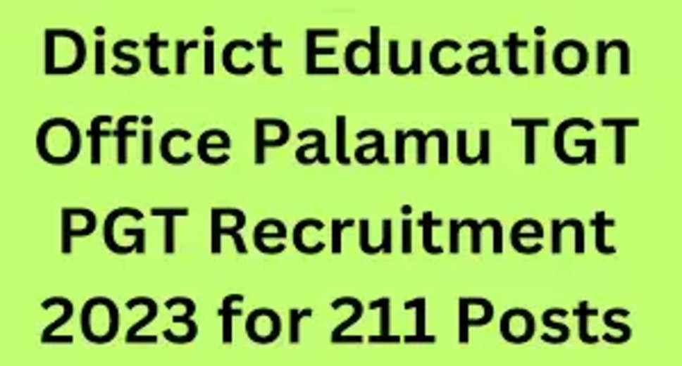 DISTRICT EDUCATION OFFICE, PALAMU Recruitment 2023: A great opportunity has emerged to get a job (Sarkari Naukri) in DISTRICT EDUCATION OFFICE, PALAMU (DISTRICT EDUCATION OFFICE, PALAMU). DISTRICT EDUCATION OFFICE, PALAMU has sought applications to fill the posts of Post Graduate and Trained Graduate Teacher (DISTRICT EDUCATION OFFICE, PALAMU Recruitment 2023). Interested and eligible candidates who want to apply for these vacant posts (DISTRICT EDUCATION OFFICE, PALAMU Recruitment 2023), they can apply by visiting the official website of DISTRICT EDUCATION OFFICE, PALAMU, District Education Office, Palamu.com. The last date to apply for these posts (DISTRICT EDUCATION OFFICE, PALAMU Recruitment 2023) is 5 March 2023.  Apart from this, candidates can also apply for these posts (DISTRICT EDUCATION OFFICE, PALAMU Recruitment 2023) directly by clicking on this official link District Education Office, Palamu.com. If you want more detailed information related to this recruitment, then you can see and download the official notification (DISTRICT EDUCATION OFFICE, PALAMU Recruitment 2023) through this link DISTRICT EDUCATION OFFICE, PALAMU Recruitment 2023 Notification PDF. A total of 211 posts will be filled under this recruitment (DISTRICT EDUCATION OFFICE, PALAMU Recruitment 2023) process.  Important Dates for DISTRICT EDUCATION OFFICE, PALAMU Recruitment 2023  Online Application Starting Date –  Last date for online application - 5 March 2023  DISTRICT EDUCATION OFFICE, PALAMU Recruitment 2023 Vacancy Details  Total No. of Posts- Post Graduate and Trained Graduate Teacher: 211 Posts  Eligibility Criteria for DISTRICT EDUCATION OFFICE, PALAMU Recruitment 2023  Post Graduate and Trained Graduate Teacher: Post Graduate degree in relevant subject from a recognized institute and experience  Age Limit for DISTRICT EDUCATION OFFICE, PALAMU Recruitment 2023  Post Graduate and Trained Graduate Teacher - The age limit of the candidates will be 55 years.  Salary for DISTRICT EDUCATION OFFICE, PALAMU Recruitment 2023  Post Graduate and Trained Graduate Teacher: As per rules  Selection Process for DISTRICT EDUCATION OFFICE, PALAMU Recruitment 2023  Post Graduate and Trained Graduate Teacher: Will be done on the basis of interview.  How to Apply for DISTRICT EDUCATION OFFICE, PALAMU Recruitment 2023  Interested and eligible candidates can apply through the official website of DISTRICT EDUCATION OFFICE, PALAMU (District Education Office, Palamu.com) latest by 5 March 2023. For detailed information in this regard, refer to the official notification given above.  If you want to get a government job, then apply for this recruitment before the last date and fulfill your dream of getting a government job. You can visit naukrinama.com for more such latest government jobs information.