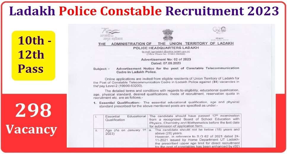 Join the Guardians of Ladakh - Ladakh Police Constable Recruitment 2023