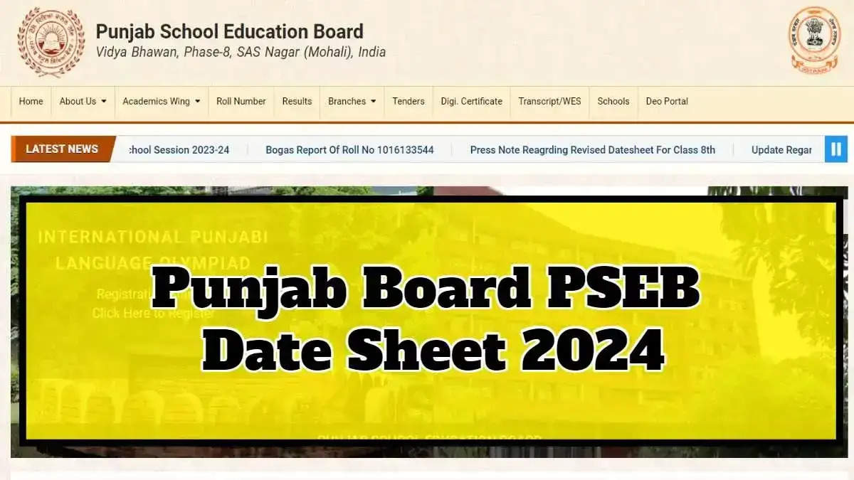 Punjab Board Class 5, 8, 10, 12 Exam Dates Out! Check PSEB Timetable 2024 Here