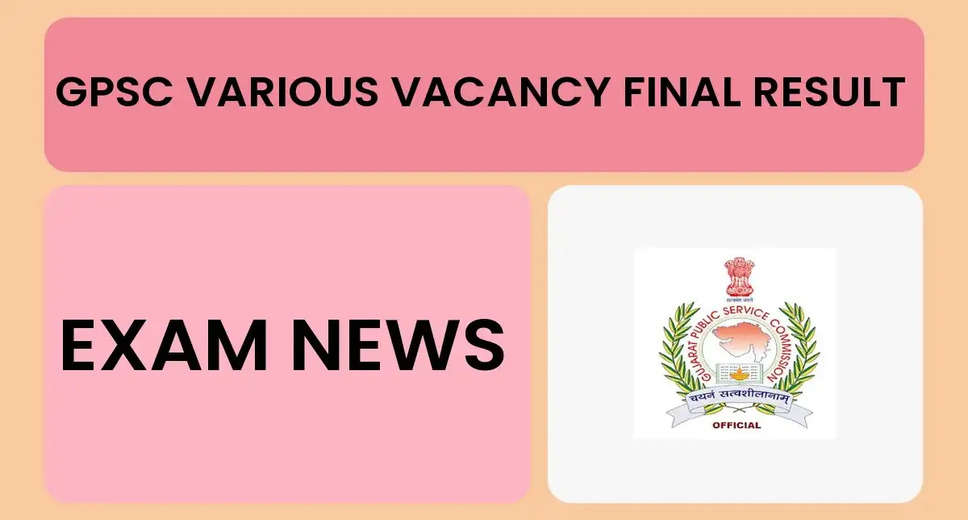 GPSC Various Vacancy 2023 Final Result Released, Know Your Status