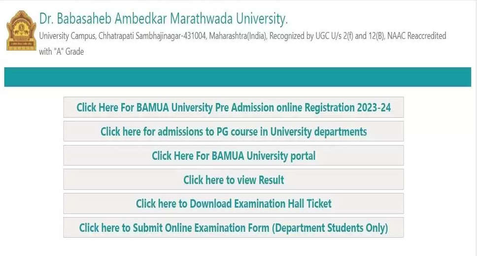 BAMU Declares 2024 Results: UG and PG Semester Marksheet Available for Download on bamu.ac.in