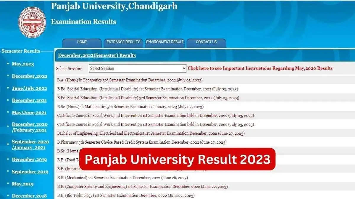 Panjab University Result 2023 Out: Download UG & PG Scorecard at puchd.ac.in