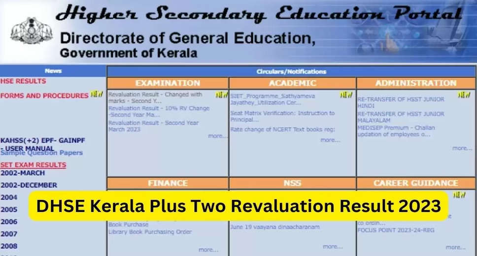DHSE Kerala Plus Two Revaluation Results 2024 Announced: Check Now