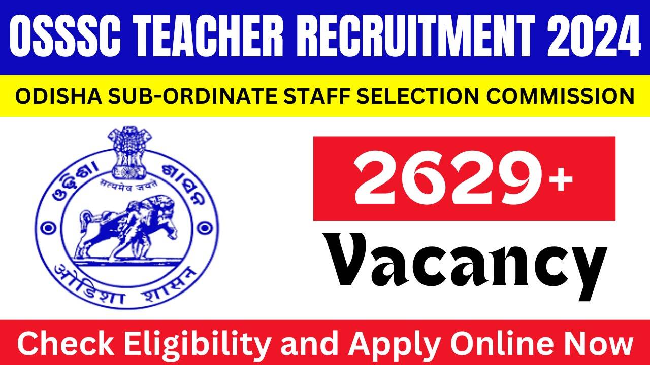 OSSSC Teacher Recruitment 2024: Apply for 2629 Teaching Vacancies